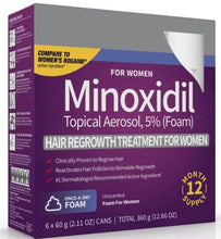 Load image into Gallery viewer, Kirkland Minoxidil Foam 5% for Women - 3 Bottles